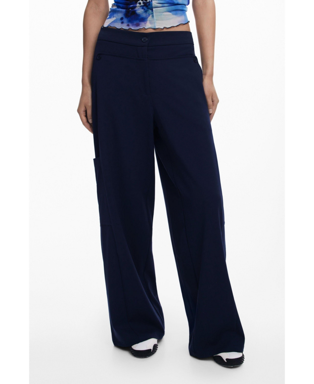 Women's Straight plain tailor trousers - Blue