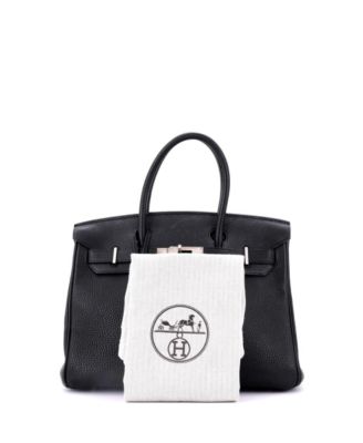 Pre-Owned Hermes Birkin 30 Handbag Blue Togo with Palladium Hardware