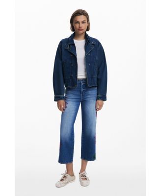 Women's Embroidered culotte jeans