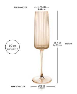 Modern Flute Glasses, Set of 4