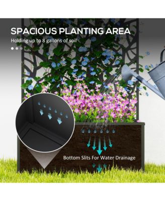 Garden Box with Privacy Panel, Outdoor Planter Box for Garden