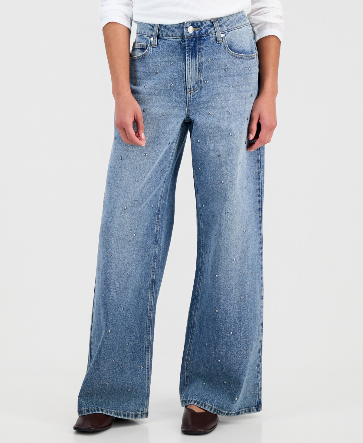And Now This Women's Studded Wide-Leg Jeans, Macy's Exclusive