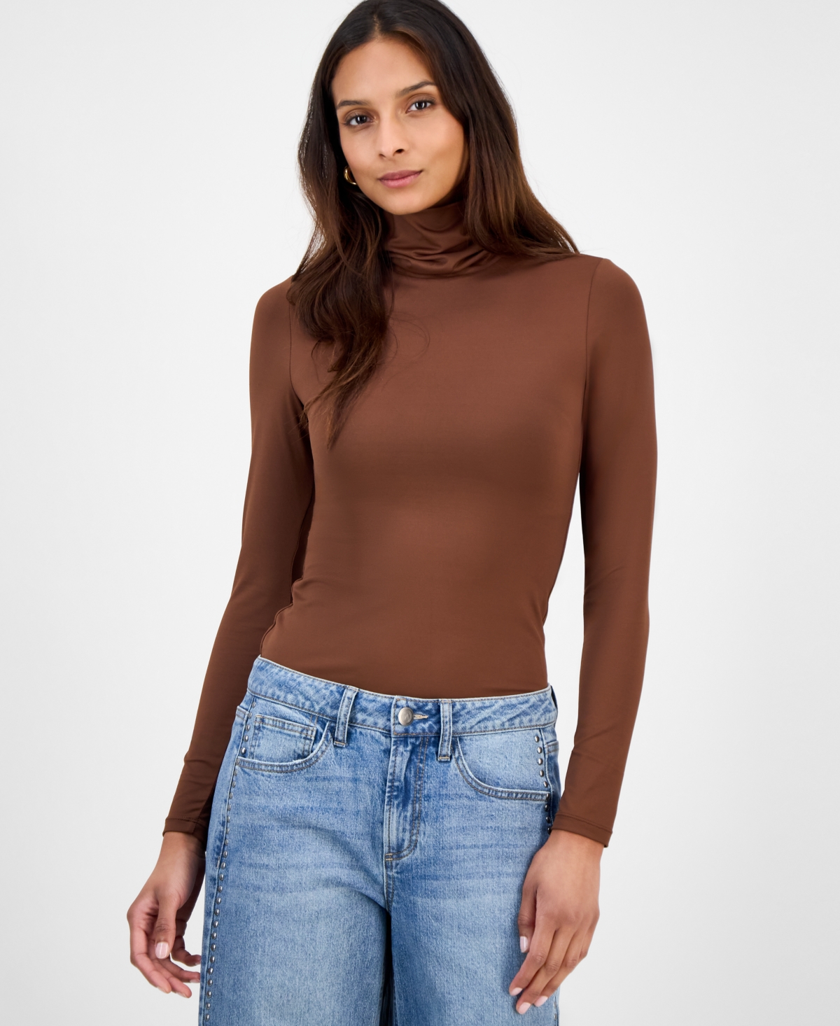 And Now This Women's Second Skin Turtleneck Top, Macy's Exclusive In Brown
