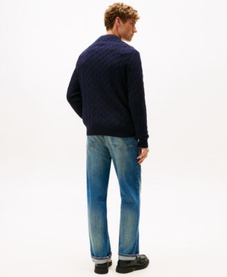 Men's Classic Cable Crest Crewneck Sweater
