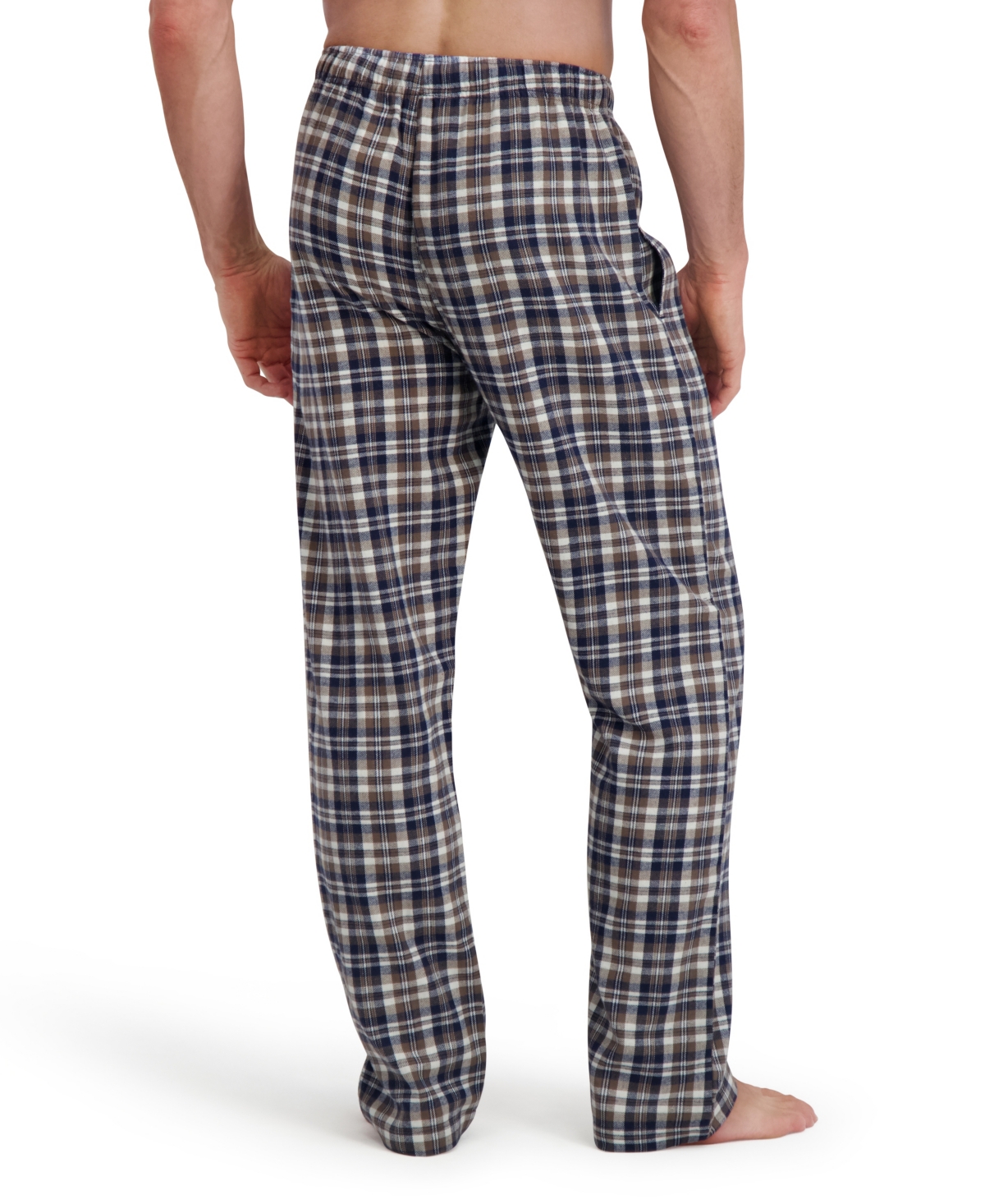 Hanes Men's Flannel Drawstring Sleep Pants In Brown