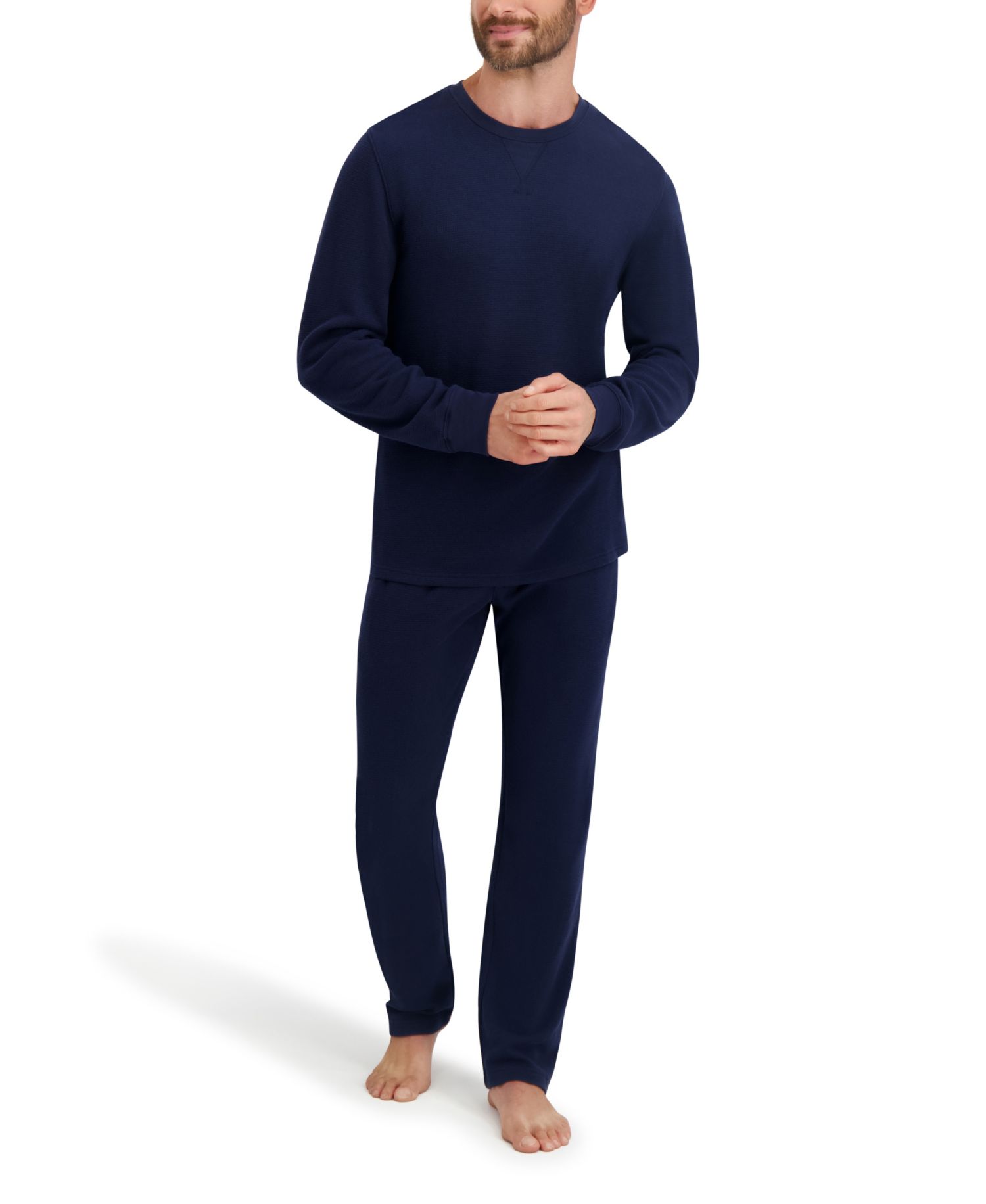 Men's Waffle Crew Neck Sleep Set