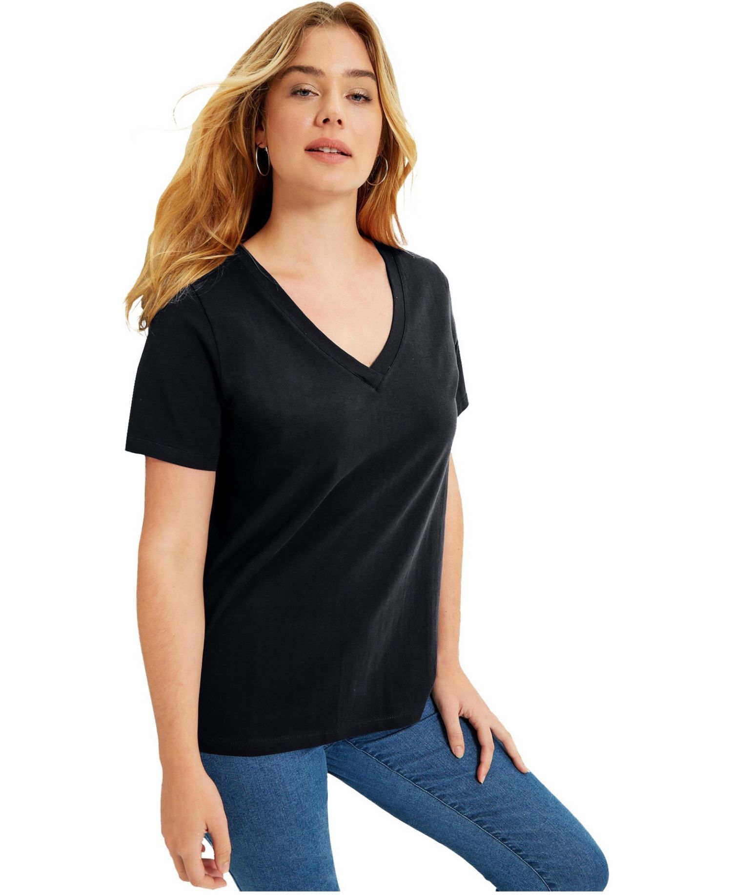 Women's June and Vie Short-Sleeve V-Neck One + Only Tee