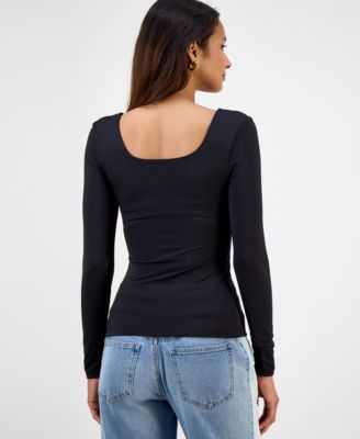 Women's Scoop-Neck Second-Skin Long-Sleeve Top, Macy's Exclusive 
