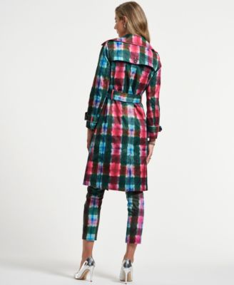 Women's Plaid Trench Coat