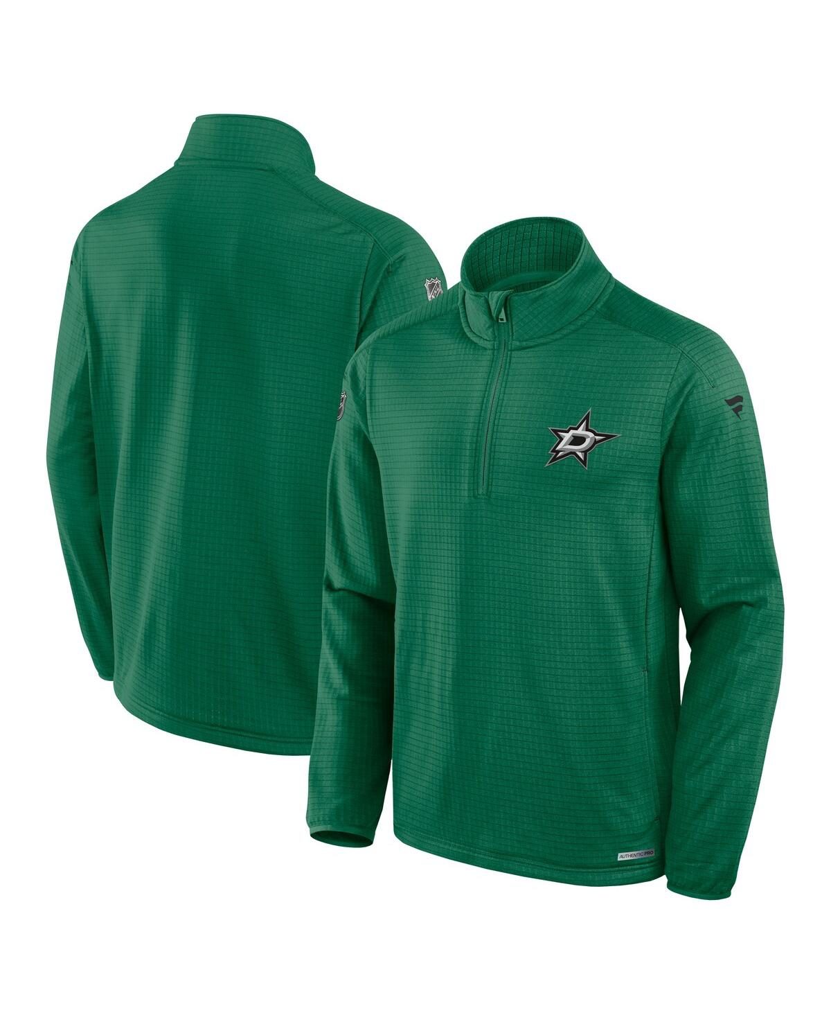 Men's Kelly Green Dallas Stars Authentic Pro Rink Quarter-Zip Sweatshirt - Kelly Green