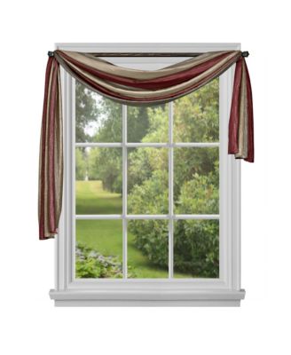 Ombre Crushed Satin Sheer Single Window Curtains and Valances - 50 in. W x 144 in. L Single Scarf, Autumn