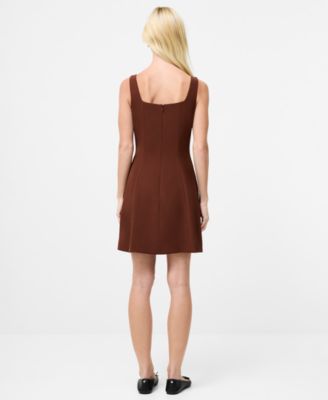 Women's Square-Neck Pleated Mini Dress