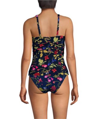 Women's V-Neck Plunge X Back Tankini Top