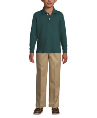 Girls Long Sleeve Interlock Polo Shirt