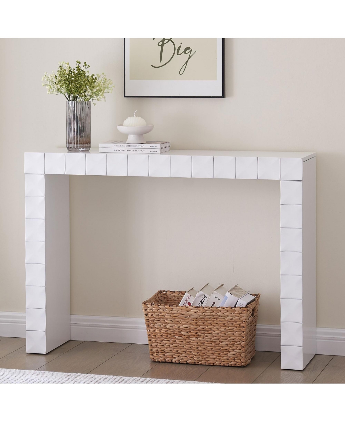 Kings Brand Furniture Turlock Wooden Console Table - Minimalist Sofa Table, Side Table, Entryway Table and Display Table