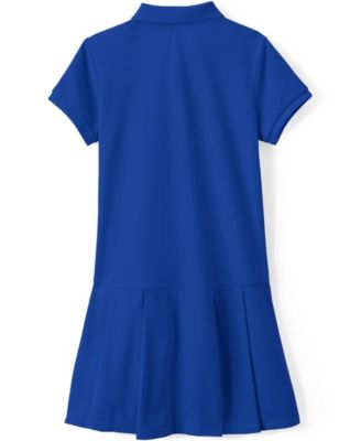 Little Girls Short Sleeve Mesh Pleated Polo Dress