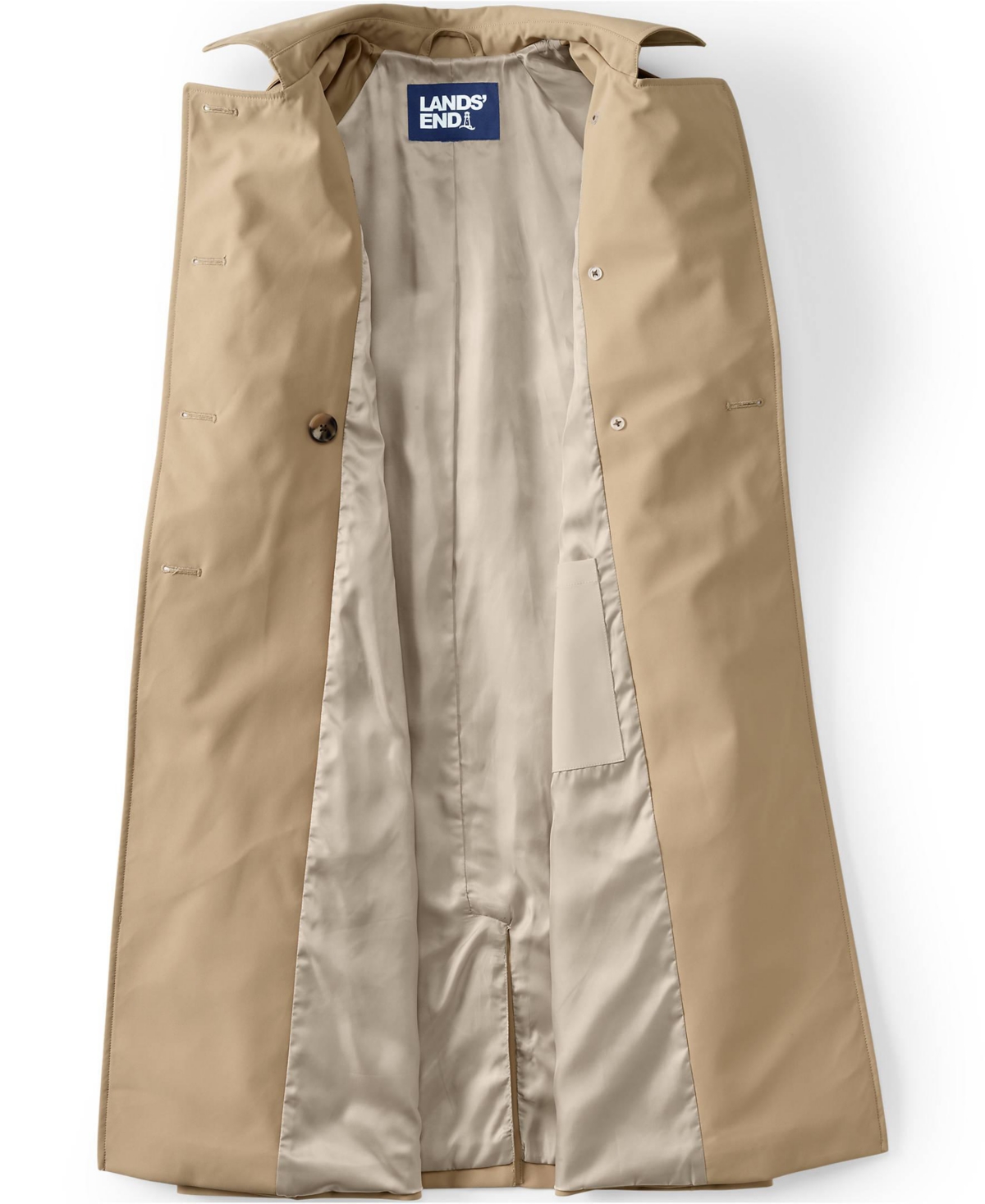 Lands' End Plus Squall Waterproof Modern Trench Raincoat