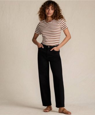 Women's Denim High Rise Barrel Leg Ankle Jeans