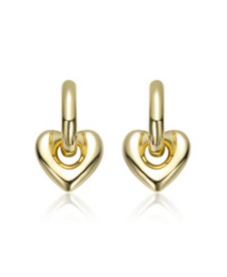 14K Gold Plated Heart Earrings