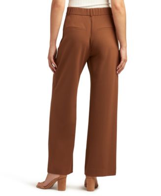 Juniors' Pleated-Front Wide-Leg Pants