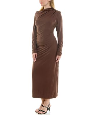 Women's Ruched Long-Sleeve Bodycon Dress