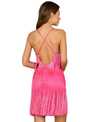 Women's Spaghetti Strap Fringe Dress