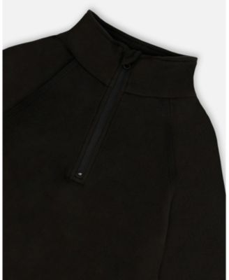 Kids Unisex Two-Piece Thermal Underwear Set Black