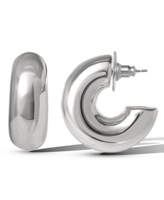 Silver Chunky Hoop Earrings