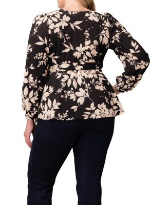 Plus Size Natasha Long Sleeve Wrap Top
