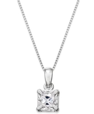 square diamond pendant necklace