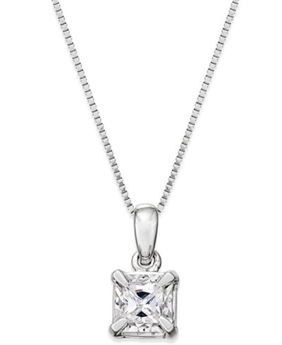 Princess cut diamond solitaire pendant clearance