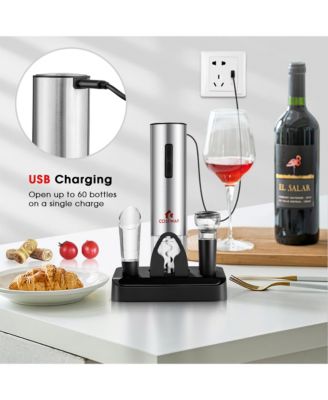 6 in 1Electric Wine Bottle Opener Set Rechargeable Cordless Corkscrew Opener Set