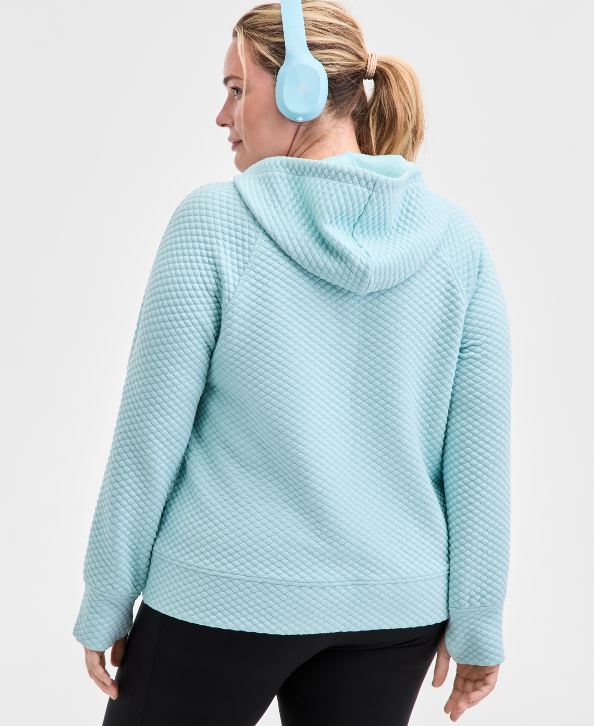 Id Ideology Plus Relaxed Quilted Half-Zip Hoodie, Macy's Exclusive