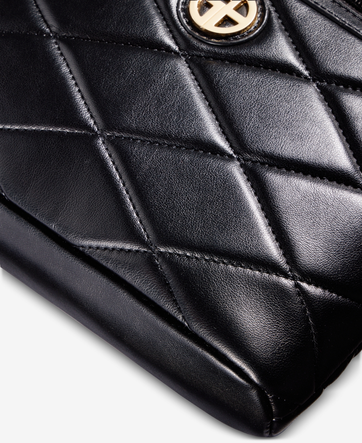Giani Bernini Small Quilted North South Crossbody, Exclusively At Macy's In Black