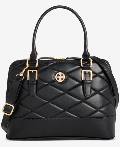 Женская сумка Giani Bernini Medium Quilted Dome Satchel, цвет: Чёрный