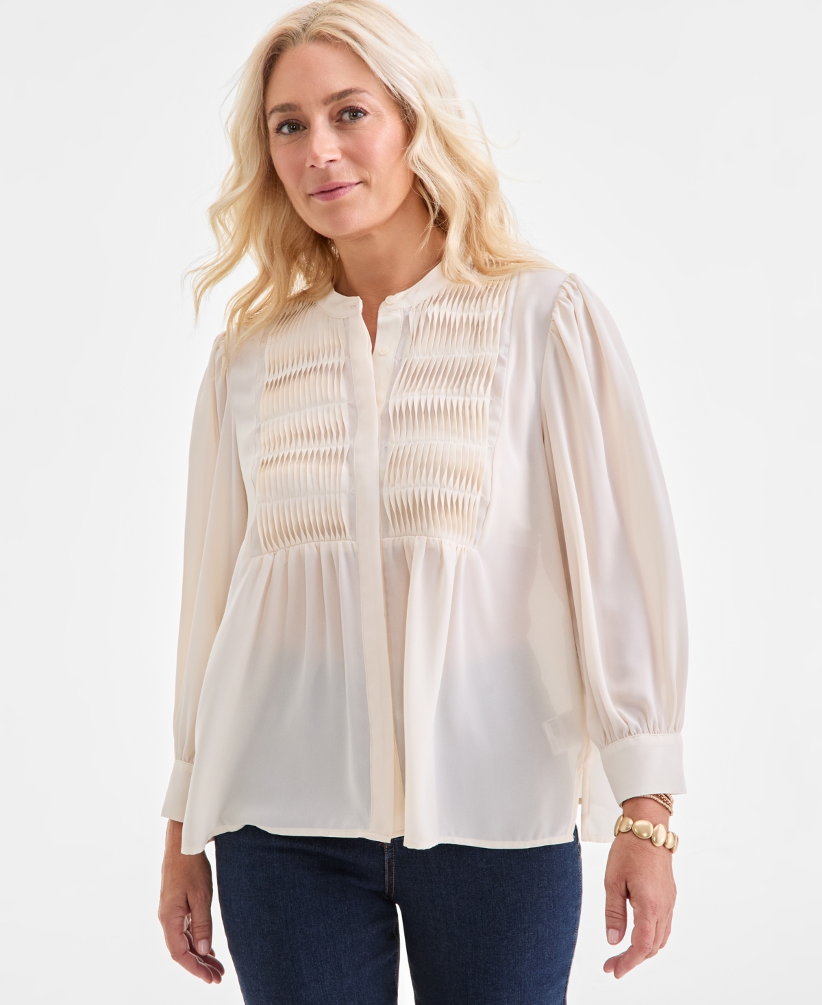 Style & Co Women's Pintuck-Yoke Blouse, Macy's Exclusive