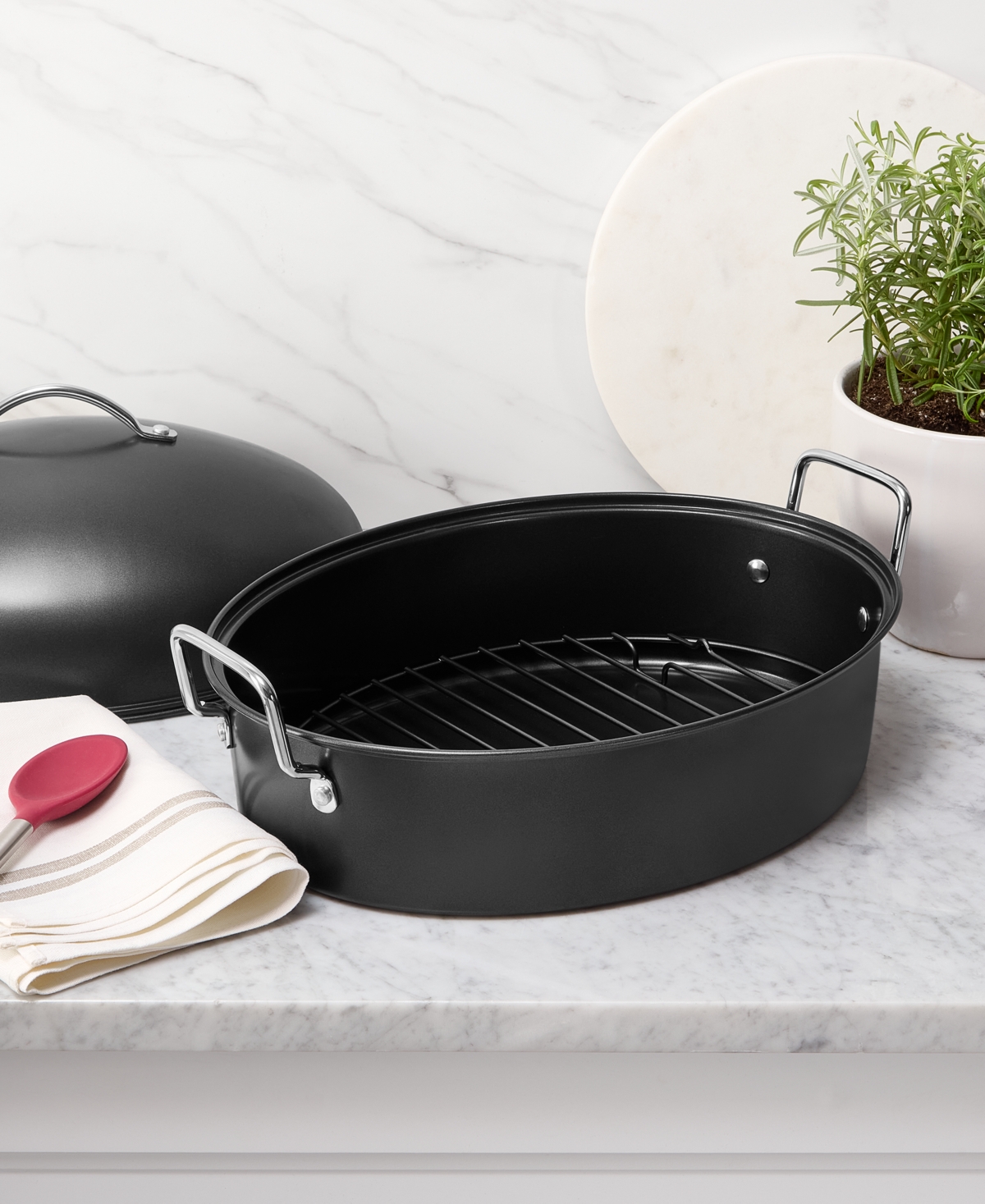 The Cellar Carbon Steel Nonstick 16" Turkey Roaster, Macy's Exclusive In Black