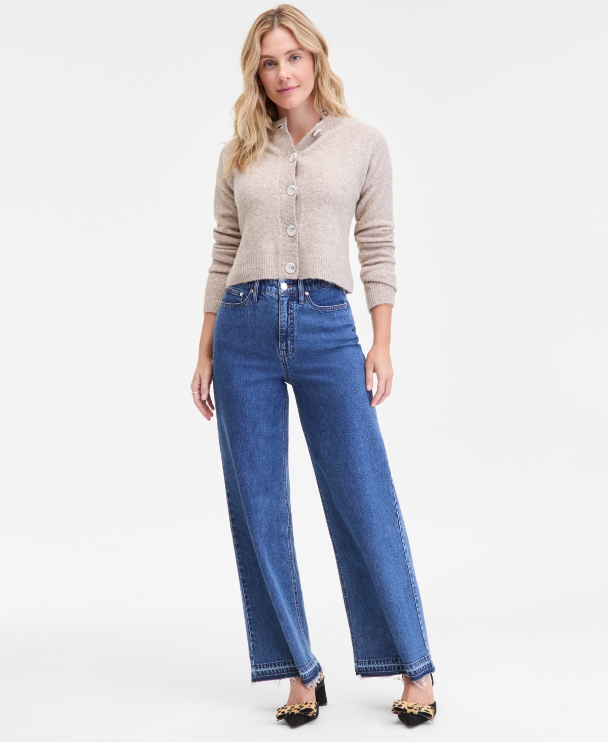 On 34th Women's Wide-leg Released-hem Jeans, Macy's Exclusive