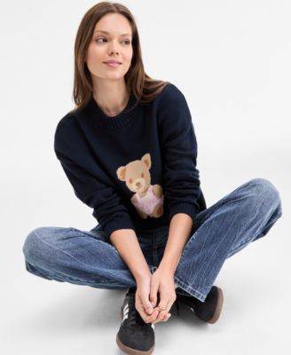 Juniors' Teddy Bear Tunic Sweater