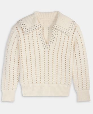 Women's Embellished Sailor-Collar Sweater, Macy's Exclusive