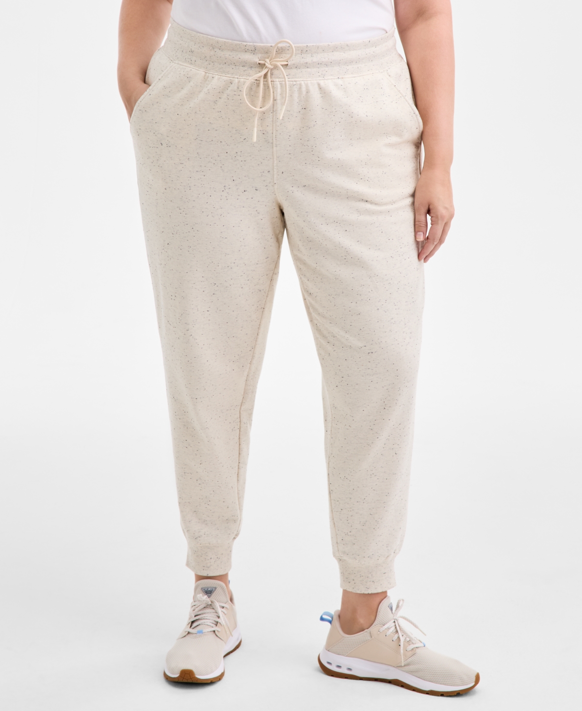 Id Ideology Plus Size Neppy Fleece Jogger Pants, Macy's Exclusive In Gray
