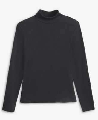 Women's Mock Neck Micro-Rib Top, Macy's Exclusive