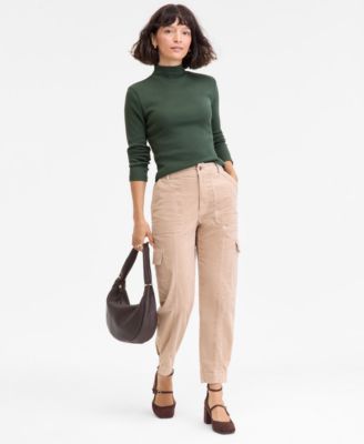 Women's Mock Neck Micro-Rib Top, Macy's Exclusive