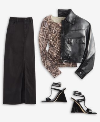 Women's Flaminia Cropped Faux-Leather Jacket