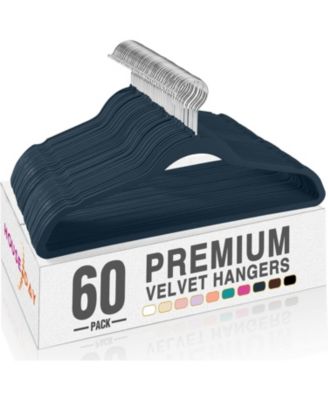 17.5 Inch Silver Hook Velvet Hangers