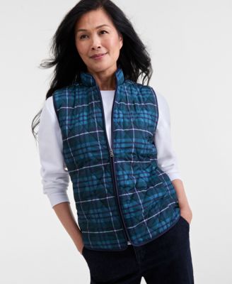Style & Co - Women's Plaid Diamond-Quilted Vest