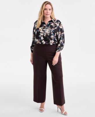 Plus Size Pull-On Wide-Leg Pants