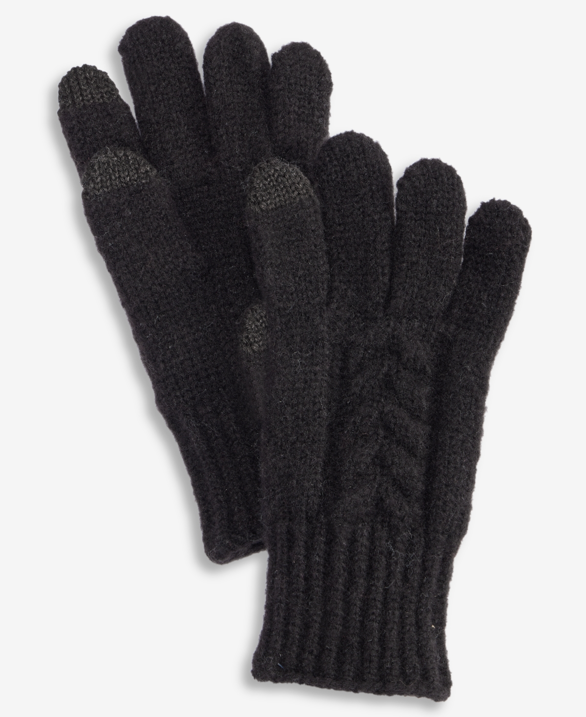 Style & Co Women's Cable Knit Gloves, Macy's Exclusive In Black