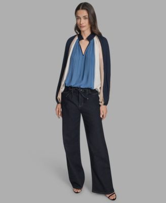 Women's Long Sleeve Pleated Top