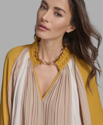 Women's Long Sleeve Pleated Top